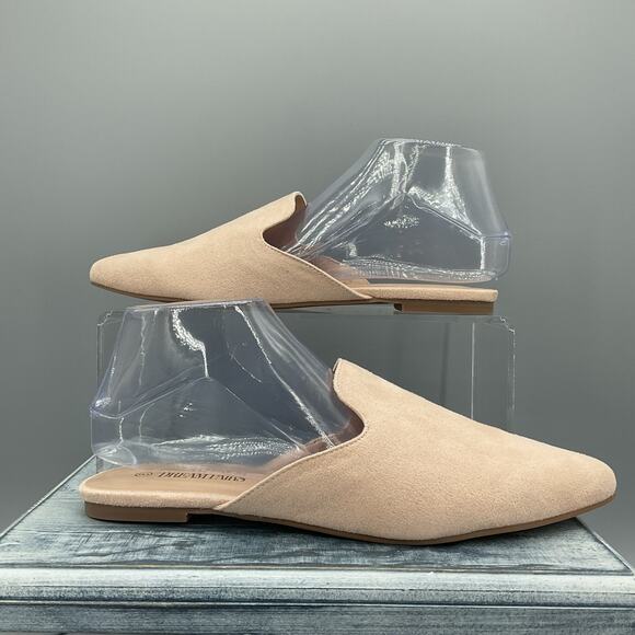 NEW Dream Pairs Women’s Flat Pointed Toe Mules Tan Size 8 - Picture 1 of 10